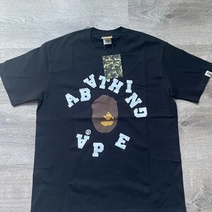 Bape Black Short Sleeve Tee with Gray and Brown Accents